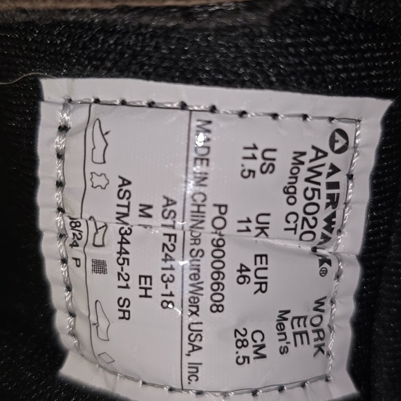 Airwalk Brown Leather Safety Sneakers Composite Toe Mens Size 11.5 - Picture 9 of 15